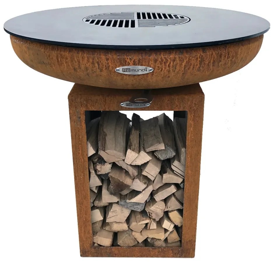 Brązowy grill zewnętrzny na węgiel Remundi Carus S, ø 62 cm