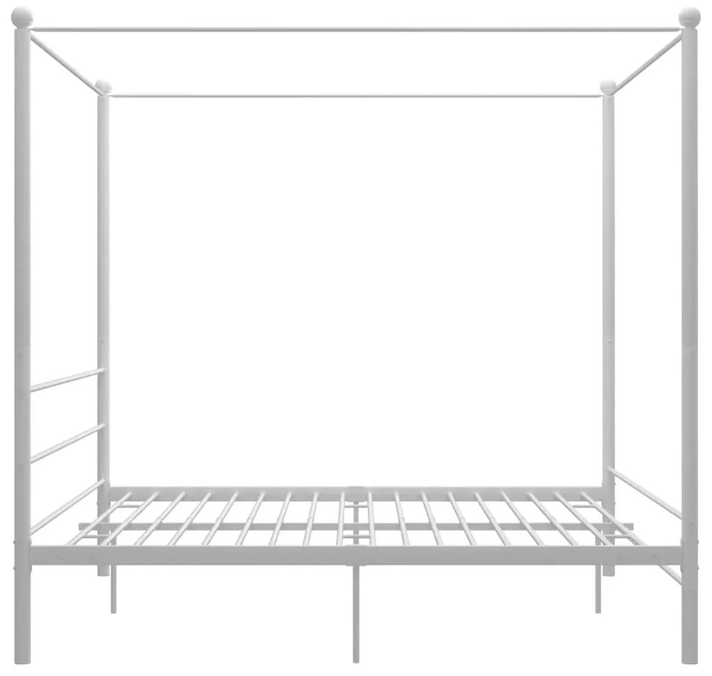 Białe rustykalne łóżko małżeńskie 200x200 cm Omono 3X