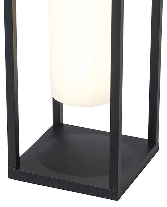 Nowoczesna lampa zewnętrzna czarna z LED i ściemniaczem solarnym - Denlu