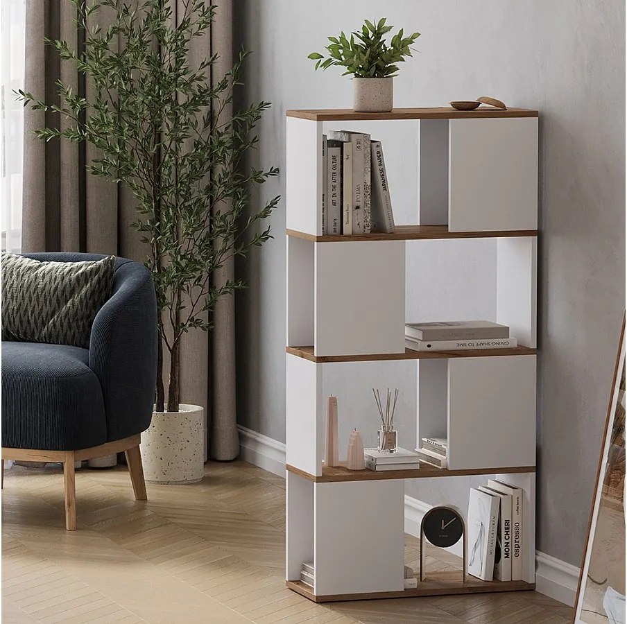 Dzielnik pokoju biały/złoty dąb 60x24x124.5 eneos