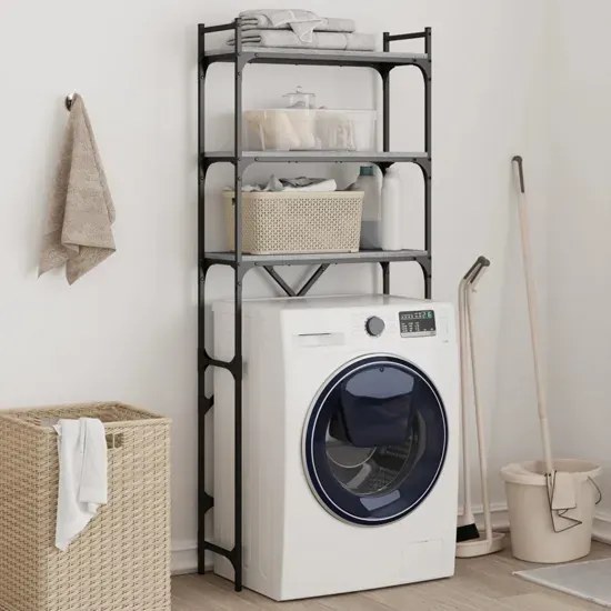 Regał nad pralkę w stylu loft szary dąb sonoma - Miko