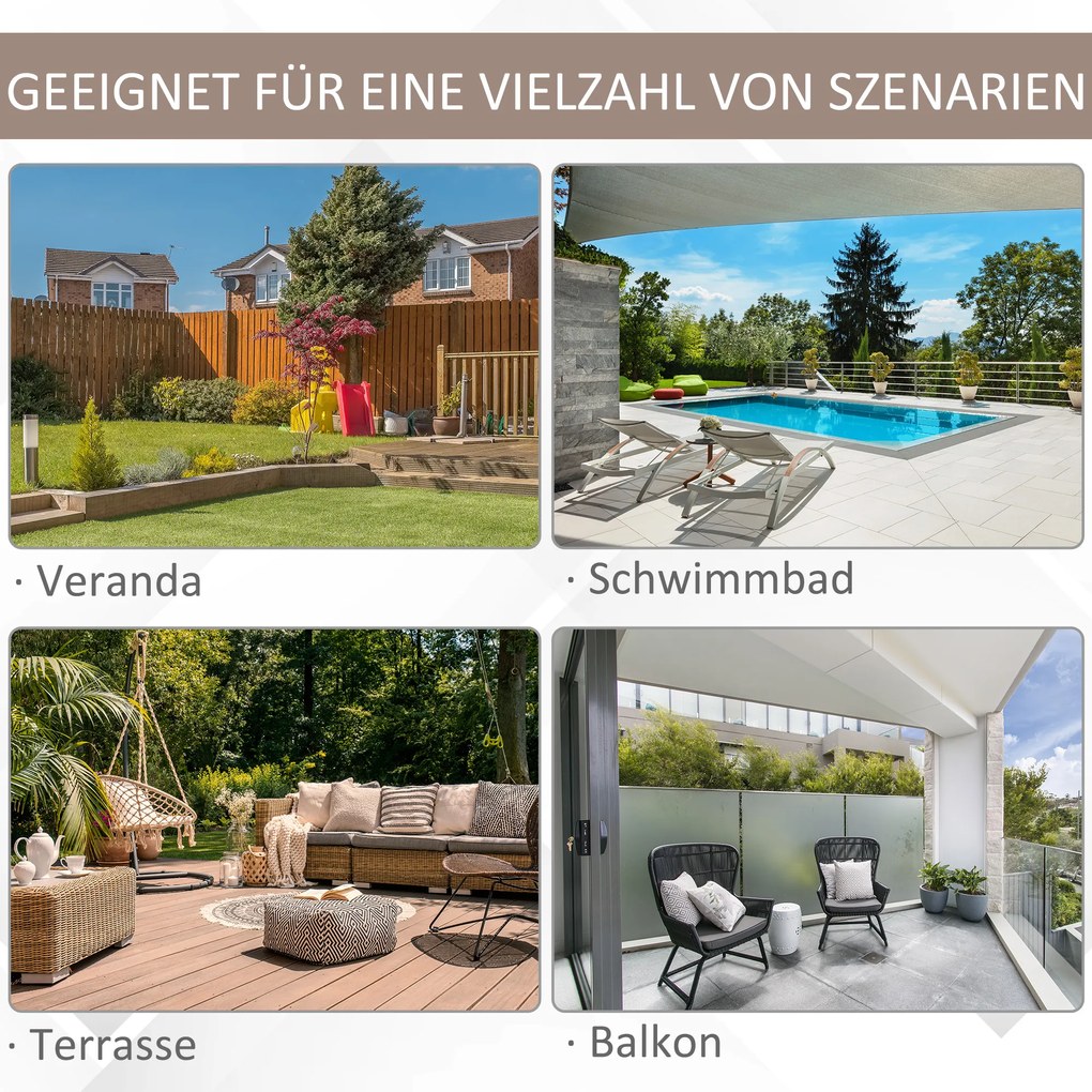 Outsunny Podwójny Parasol z Korbką Ochrona Przeciwsłoneczna Metal Brązowy Ogrodowy | Aosom PL