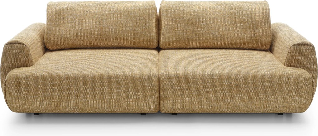 Masseno Sofa ZEST z funkcją spania i pojemnikiem na pościel, Rozkładana sofa - Żółty, SILENCIO 53