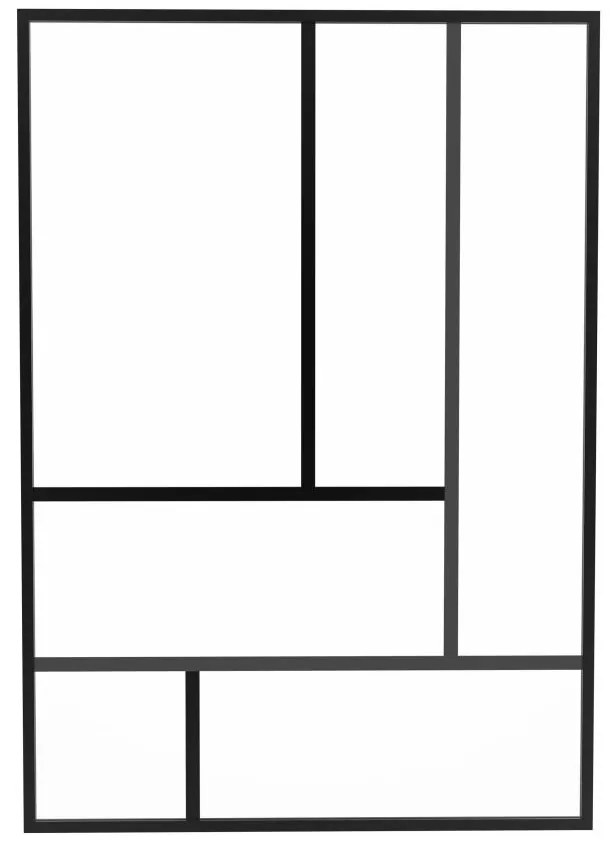 Przeszklona ścianka w stylu designerskim z aluminium malowanego proszkowo 150 x 105 cm - Czarny - ARTENA