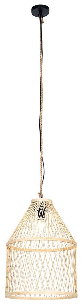 Zewnetrzna Rustykalna lampa wisząca zewnętrzna z rattanu 40x55 cm - Calamus Rustykalny / Vintage Oswietlenie zewnetrzne