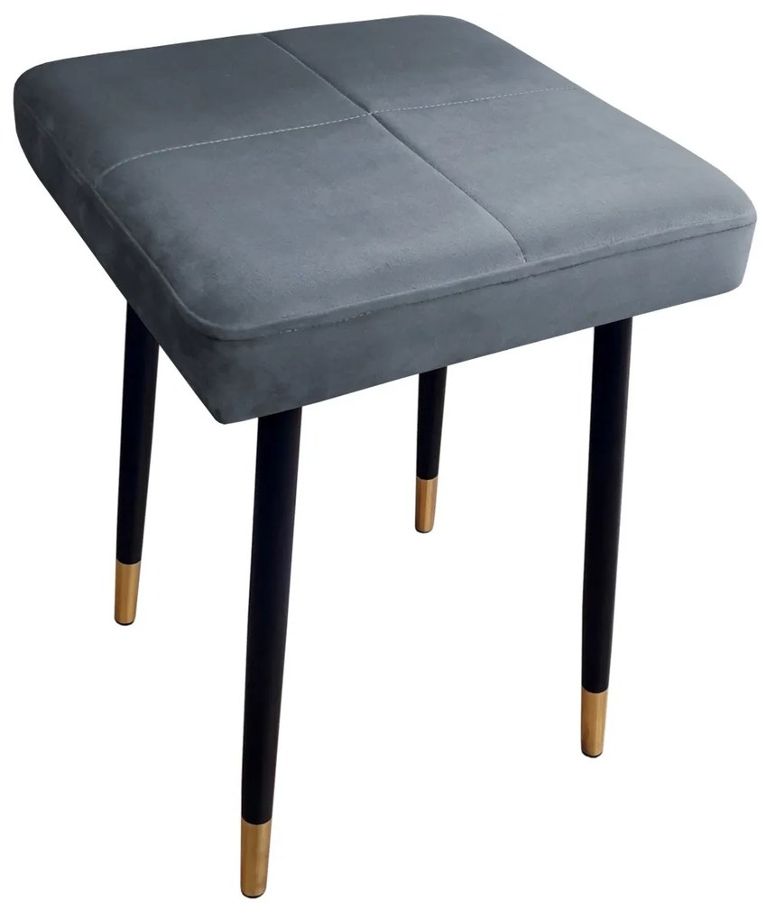Taboret MAX BL14 szary podstawa czarna/złota