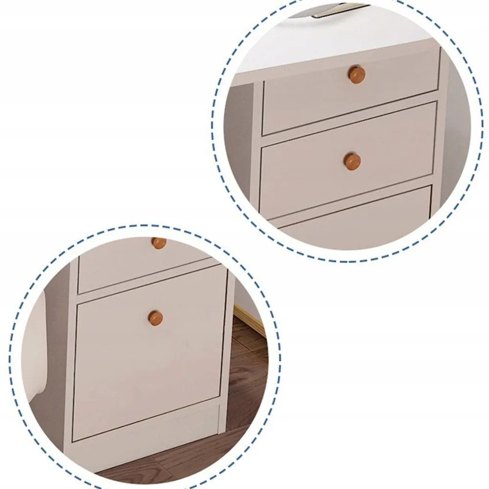 Nowoczesne białe biurko z szufladami i półkami - 100x50x73 cm - idealne do domu lub biura