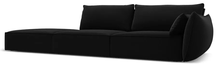 Czarna aksamitna sofa prawostronna 264 cm Vanda – Mazzini Sofas