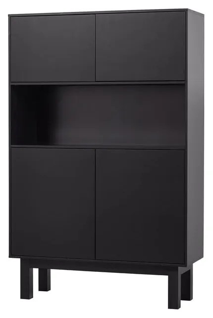 Czarna szafka z litego drewna sosnowego 110x170 cm Finca – WOOOD