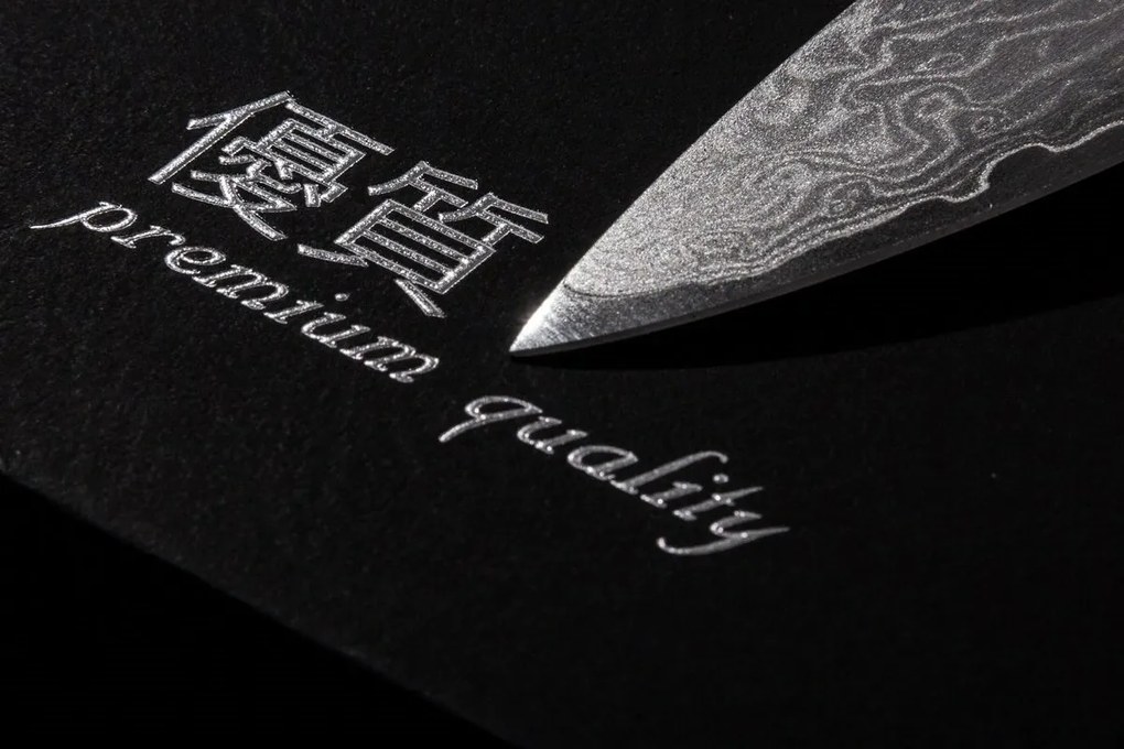 Zestaw noży G21 Damascus Premium w bambusowym bloku, pudełko, 3 szt. + kamień do ostrzenia