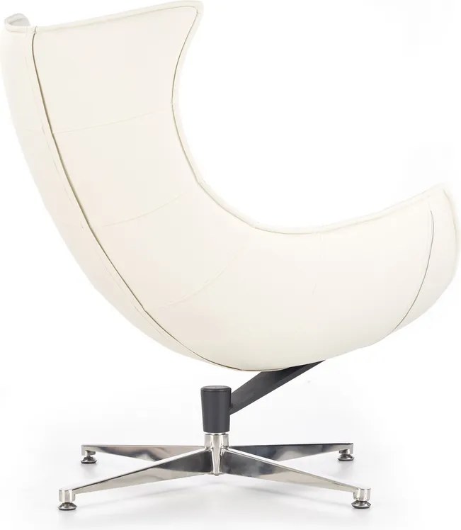 Biały fotel wypoczynkowy ze skóry Luxor