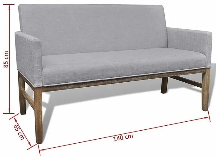 Jasnoszara elegancka ławka tapicerowana - Hikko