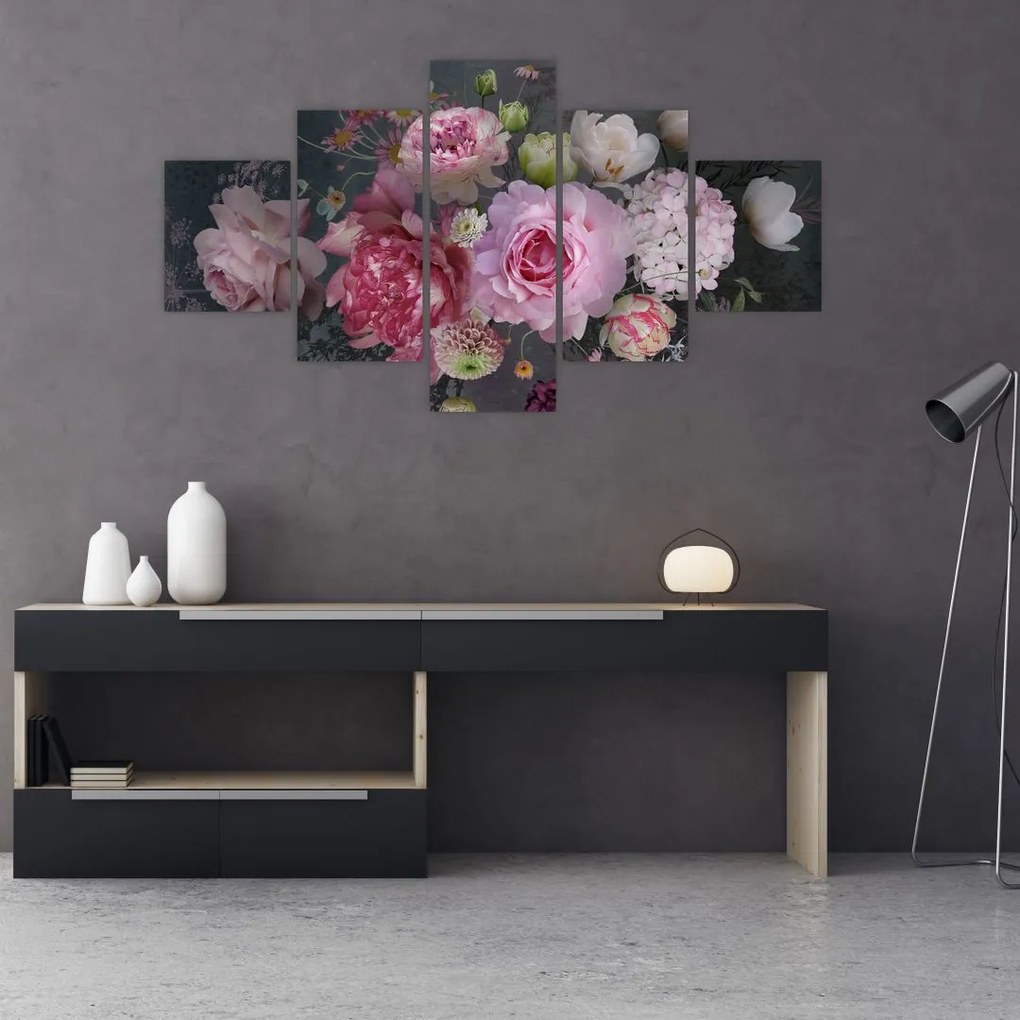 Obraz - Kwiaty ogrodowe (125x70 cm)