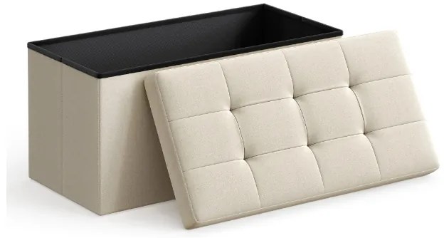 Stołek ze schowkiem OTTOMAN 76x38 cm, kremowy