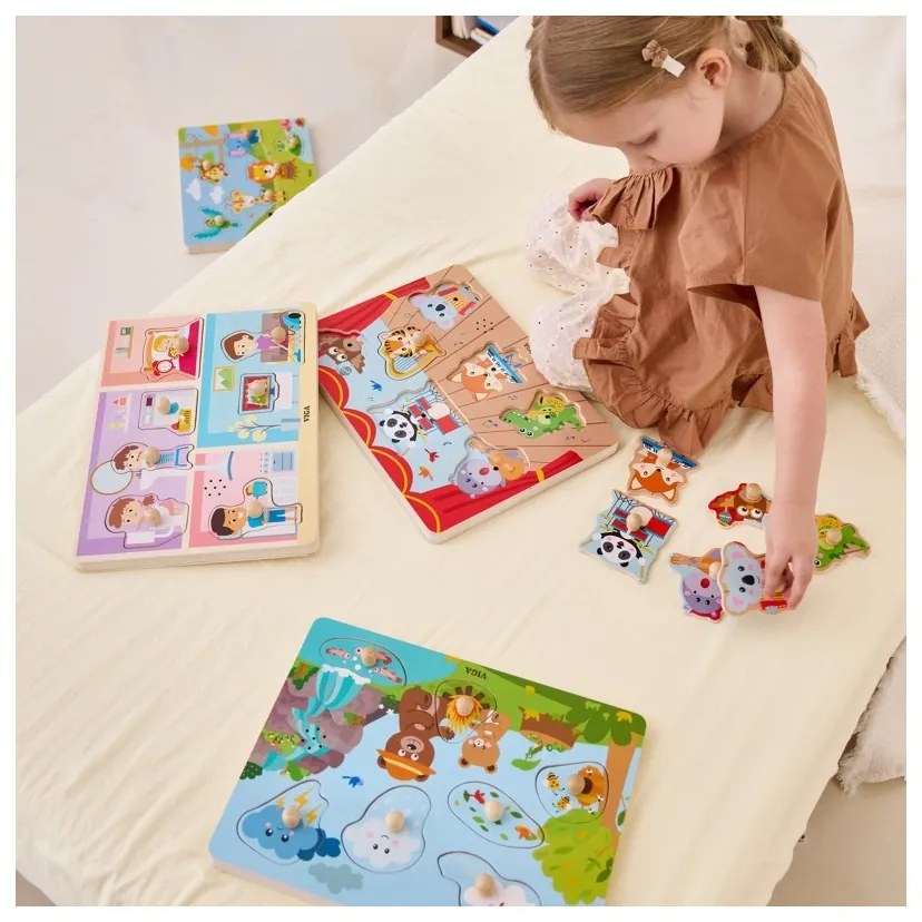 Viga puzzle dźwiękowe dopasuj zwierzęta egzotyczne