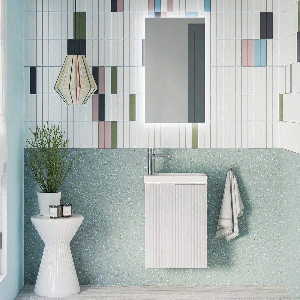 Gäste-WC Badmöbel Set TIM 40 cm mit Waschbecken