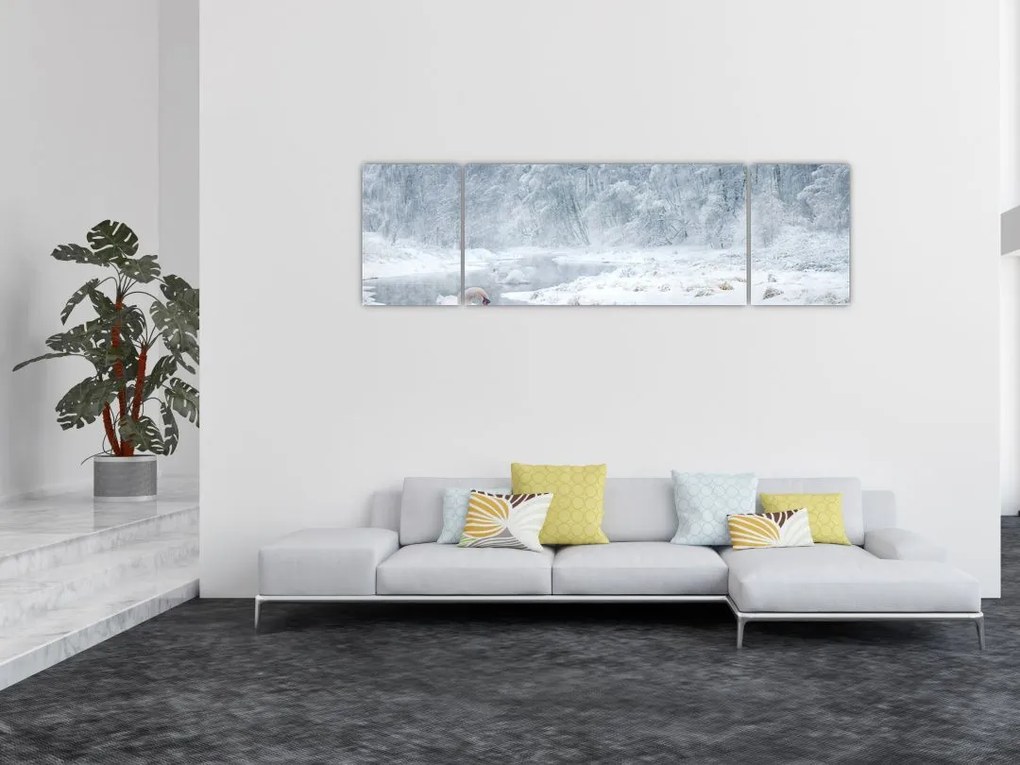 Obraz łabędzi (170x50 cm)