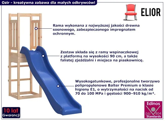 Ogrodowy plac zabaw ze zjeżdżalnią Savik 5X