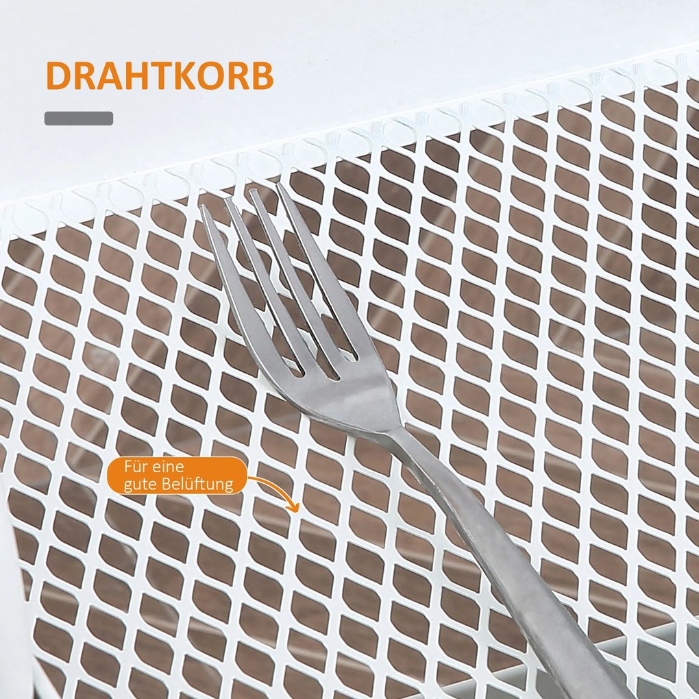 Homcom Wózek kuchenny Półka kuchenna Wózek do serwowania Wózek do przechowywania z kółkami Biały