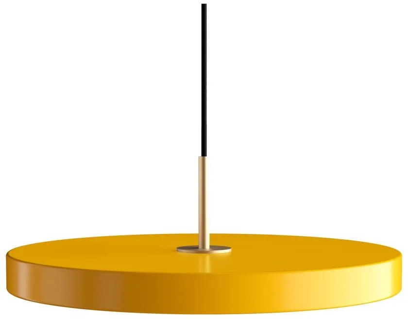 Żółta lampa wisząca LED z metalowym kloszem ø 43 cm Asteria – UMAGE