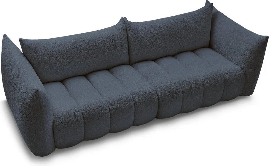 Ciemnoniebieska sofa z materiału bouclé 286 cm Azra – Bobochic Paris
