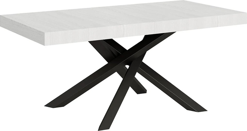 Stół rozkładany 200/304x90 cm Volantis frassino biała nogi antracytowe
