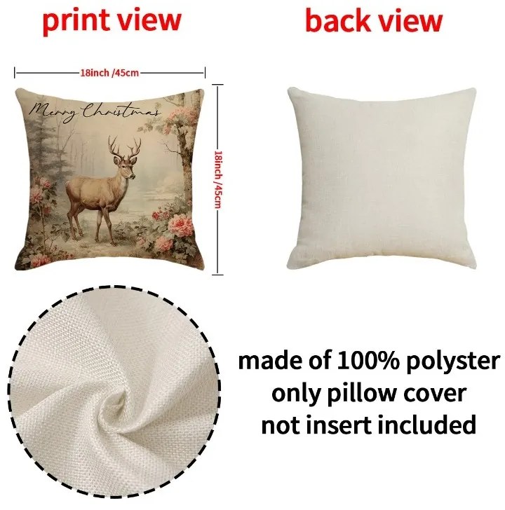 Poszewka na poduszkę świąteczną CHRISTMAS BALL 45x45 cm, czerwona