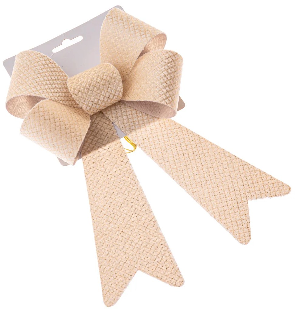 Wstążka świąteczna 16 x 25 cm, kremowy, 16 cm