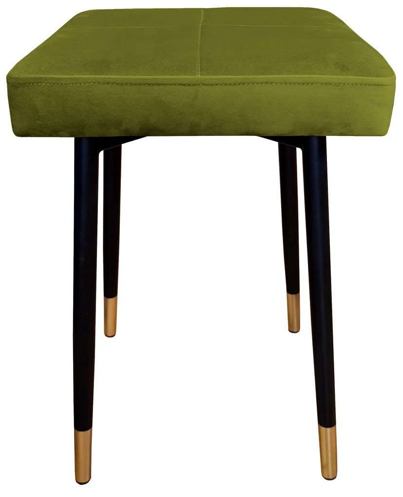 Taboret MAX BL75 oliwka podstawa czarna/złota
