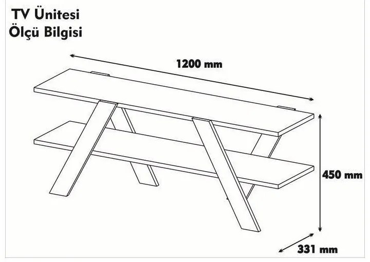 Biała szafka pod TV w dekorze orzecha 120x33 cm Basic – Kalune Design