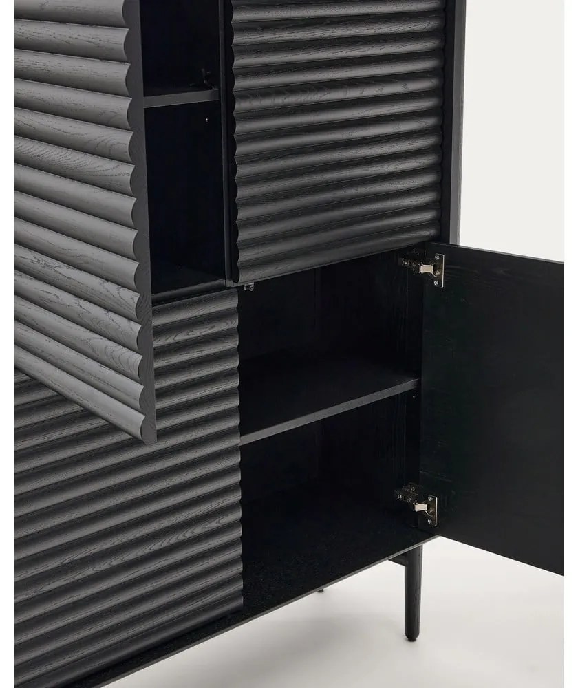 Czarna szafka w dekorze dębu 104,5x144x40 cm Lenon – Kave Home
