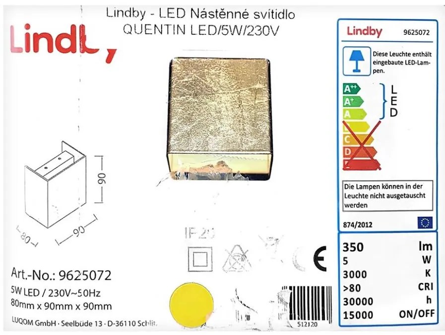 Lindby - LED Kinkiet QUENTIN LED/5W/230V