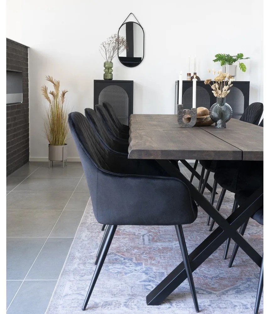 Czarne aksamitne krzesła zestaw 2 szt. Harbo – House Nordic