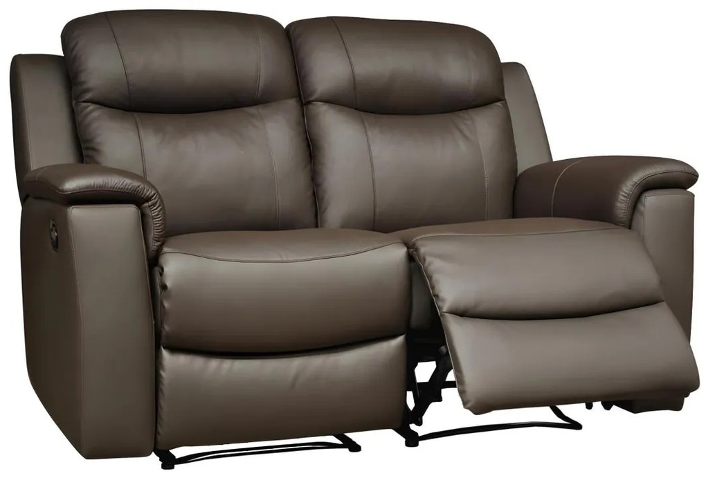 Kanapa skórzana 2-osobowa EVASION z funkcją relax - Brązowy