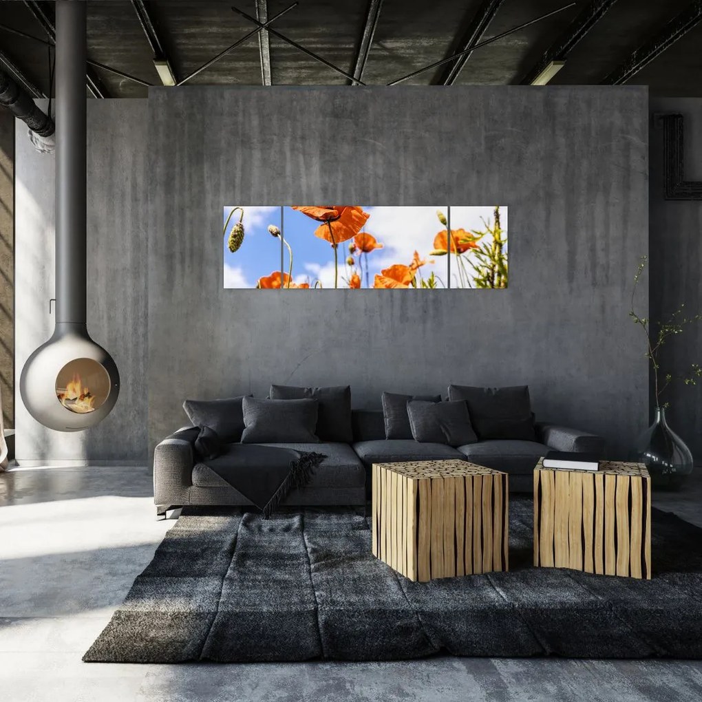 Obraz maków (170x50 cm)