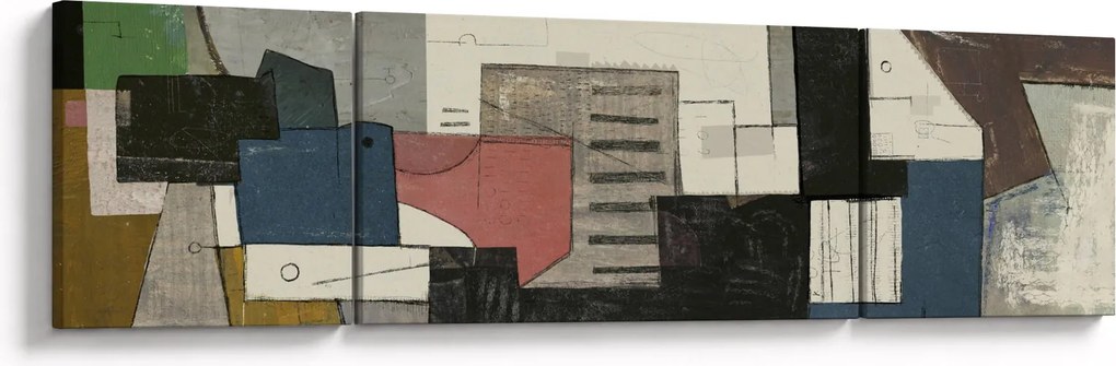 Obraz - Abstrakcja, kubizm (170x50 cm)