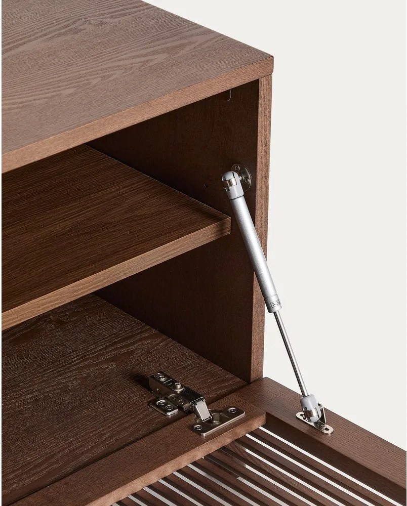 Ciemnobrązowa szafka pod TV w dekorze orzecha 180x49,5x42,5 cm Beyla – Kave Home