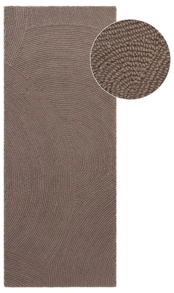Szarobrązowy wełniany chodnik tkany ręcznie 80x300 cm Calmio – Hanse Home