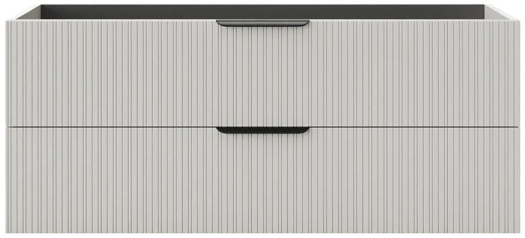 Szafka łazienkowa wisząca  prążkowana - Kolor beżowy - 120 cm - DALIKO