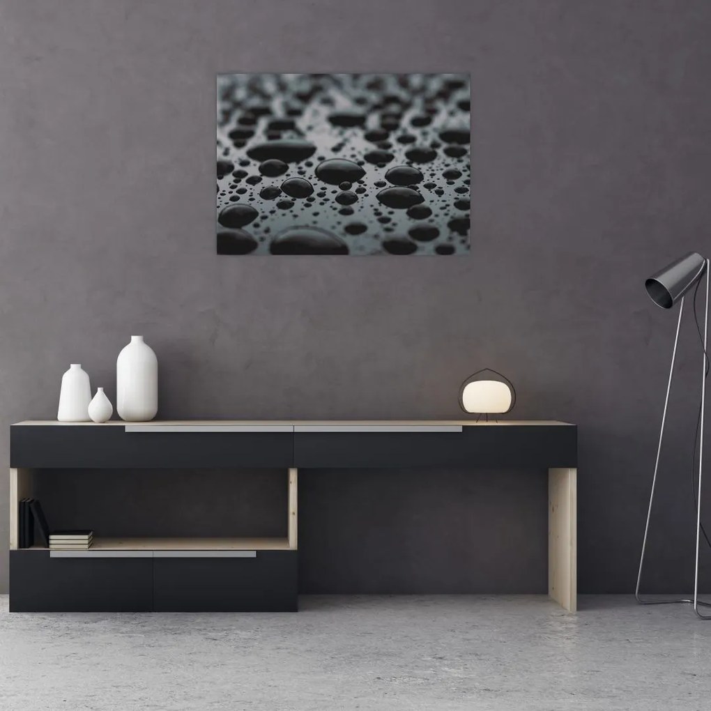 Obraz na szkle - krople wody (70x50 cm)