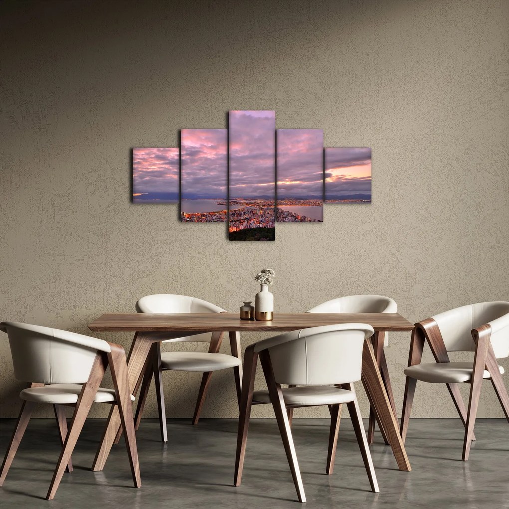 Obraz - Zmierzch nad miastem (125x70 cm)
