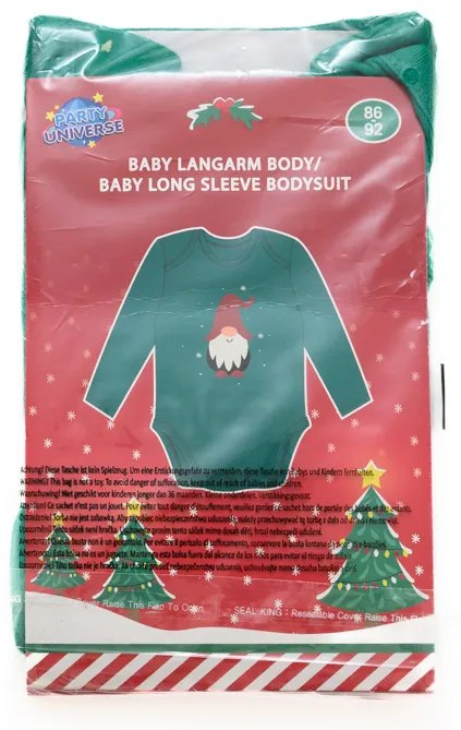 Body dziecięce z długim rękawem CHRISTMAS BOYS zielone - różne rozmiary Wielkość: 74 - 80