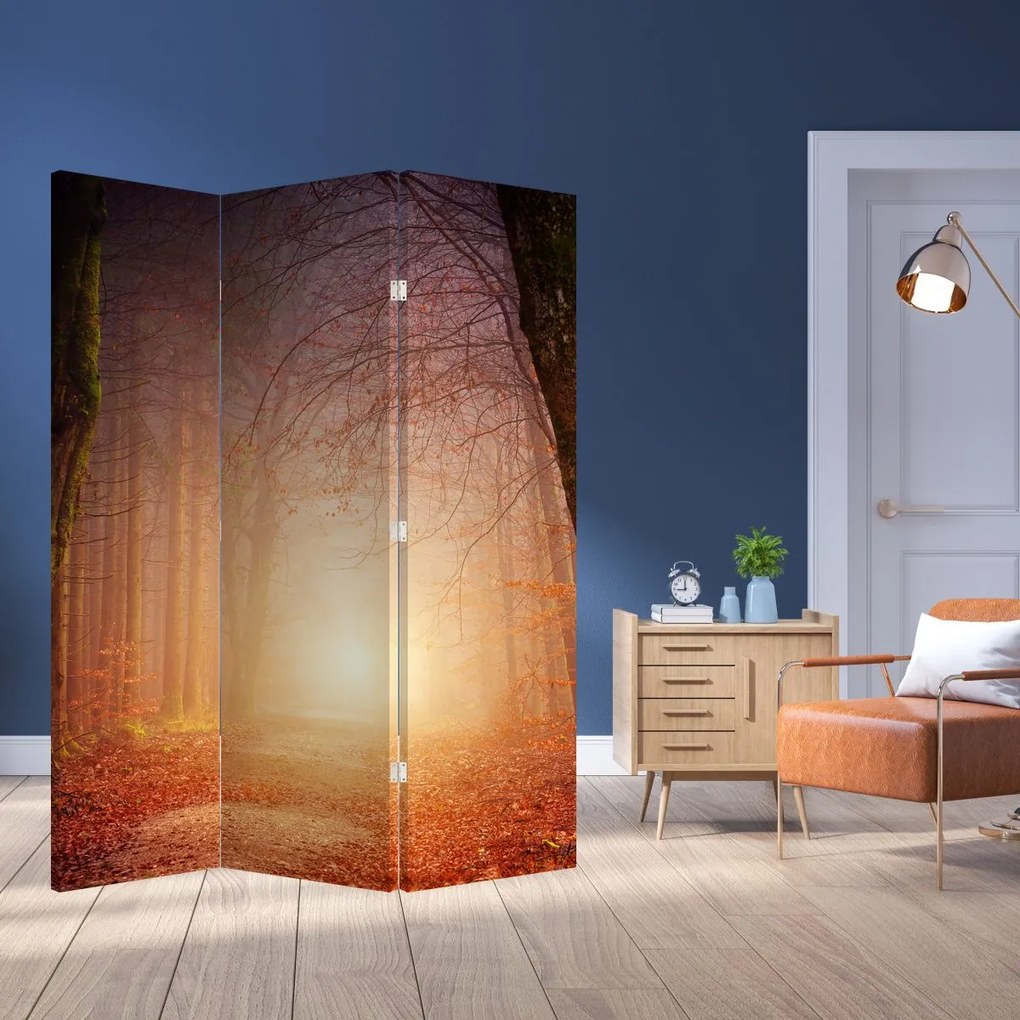 Parawan - Jesienny las we mgle (126x170 cm)