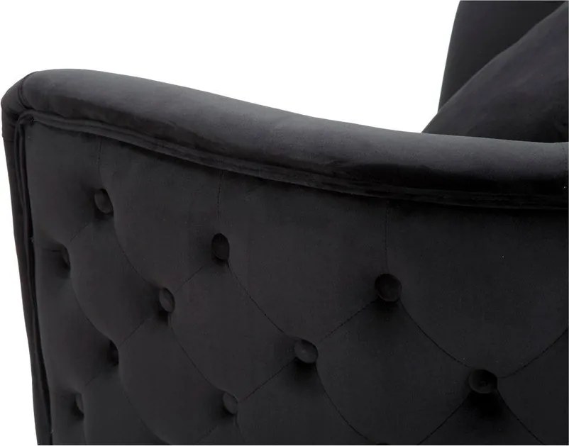 Czarny aksamitny fotel Bucarest – Mauro Ferretti