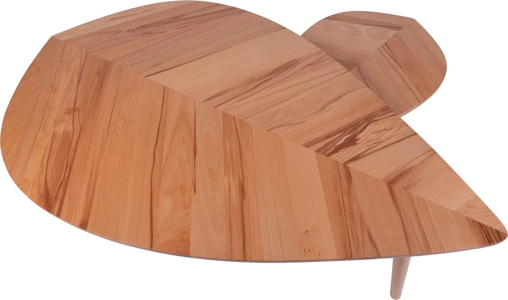 Drewniany stolik kawowy P2 liść mały 67 cm buk twardzielowy
