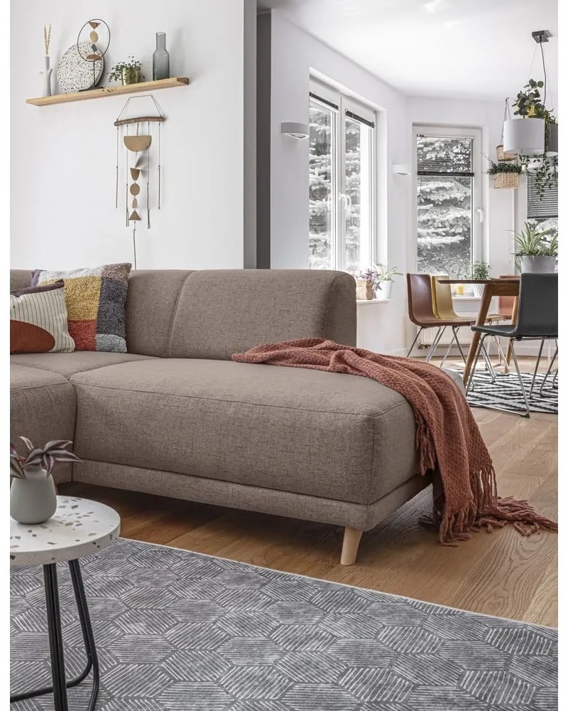 Brązowy rozkładany/ze schowkiem narożnik (prawostronny/w kształcie litery L) Classy Sophie – Miuform
