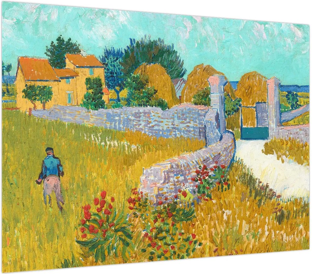 Obraz na szkle - Vincent van Gogh, Farmhouse in Provence, reprodukcje (70x50 cm)