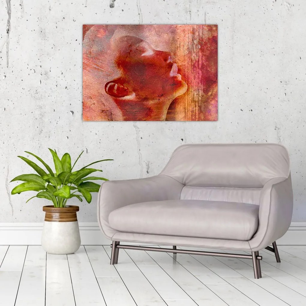 Obraz na szkle - Profil twarzy kobiety (70x50 cm)