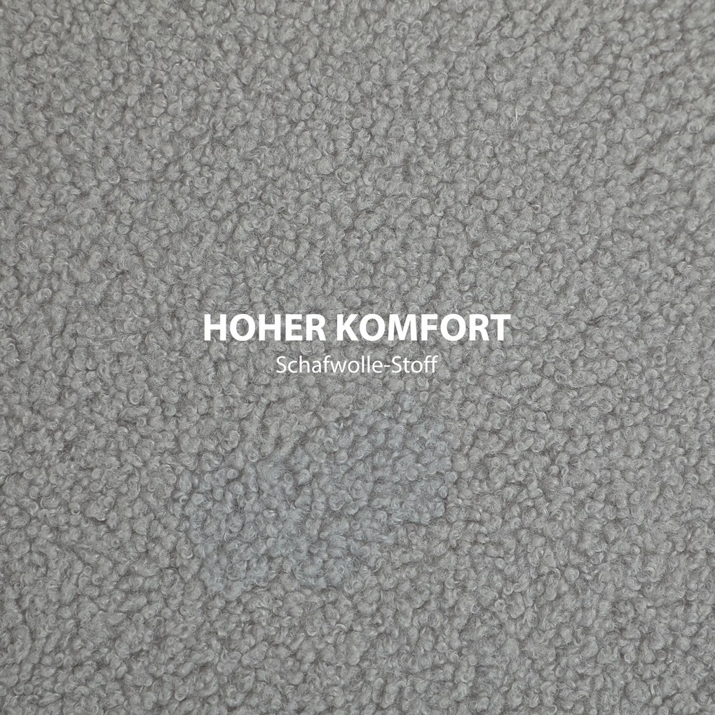 HOMCOM Taboret z Teddyfleece, Ukryty Schowek, Odwracalna Klapka, 56 cm x 56 cm x 42 cm, Szary