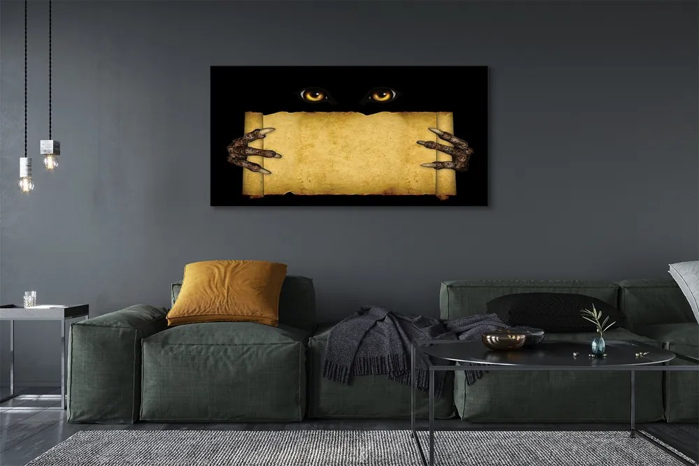 Obraz canvas na ścianę Oczy i Palce na Kartce